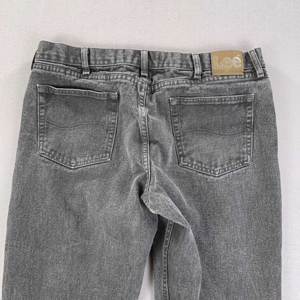 Lee Regular Fit Jeans Men 40(38)x30 Black Denim Straight Leg Lee Riders Workwear